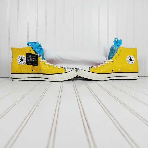 Converse Red Glitter High-Top Sneakers - Picture 7 of 12